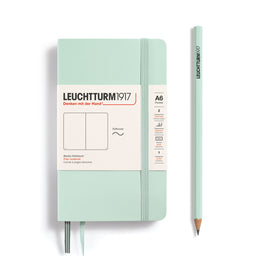 LEUCHTTURM1917 Notebook Softcover Pocket (A6), Plain, 123 pages, Mint Green