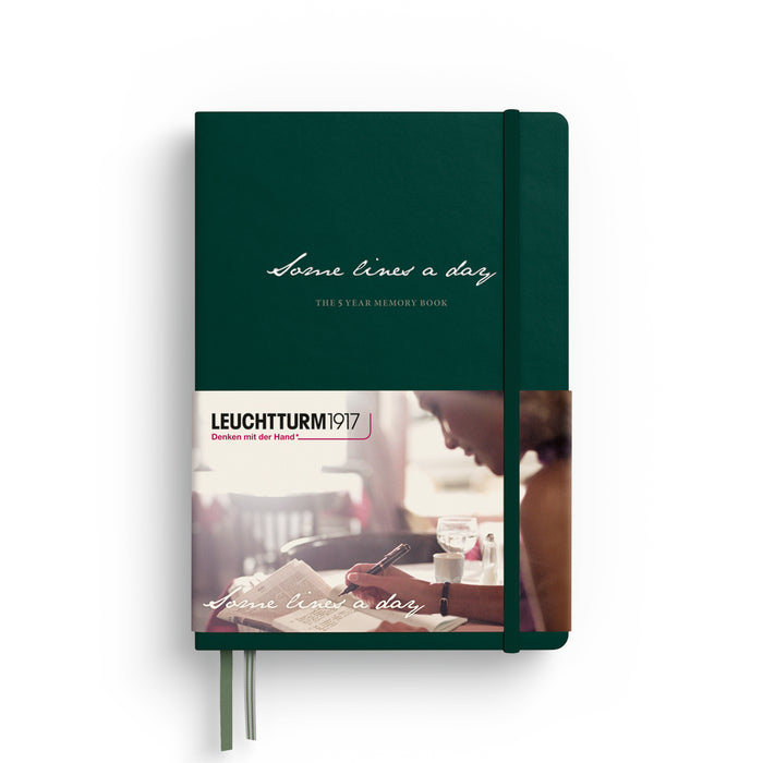 LEUCHTTURM1917 Some Lines A Day, 5 Year Journal, Medium A5, 365 pages, Forest Green