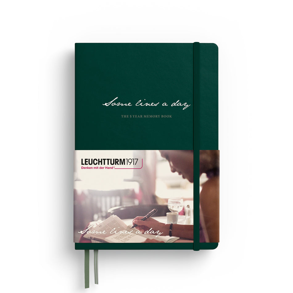 LEUCHTTURM1917 Some Lines A Day, 5 Year Journal, Medium A5, 365 pages, Forest Green