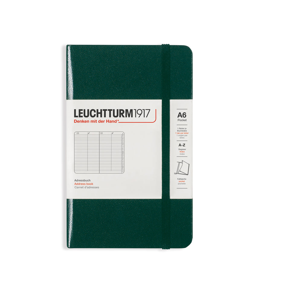 LEUCHTTURM1917 Address book, Pocket (A6), Hardcover, Forest Green
