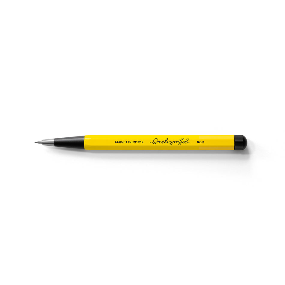 LEUCHTTURM1917 Drehgriffel Nr. 2, Mechanical Pencil, HB Graphite (0.7mm) - Lemon Yellow, Black