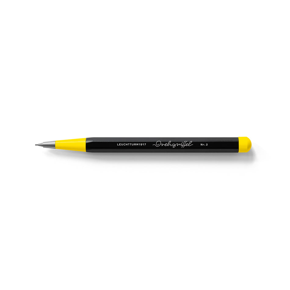 LEUCHTTURM1917 Drehgriffel Nr. 2, Mechanical Pencil, HB Graphite (0.7mm) - Black, Lemon Yellow