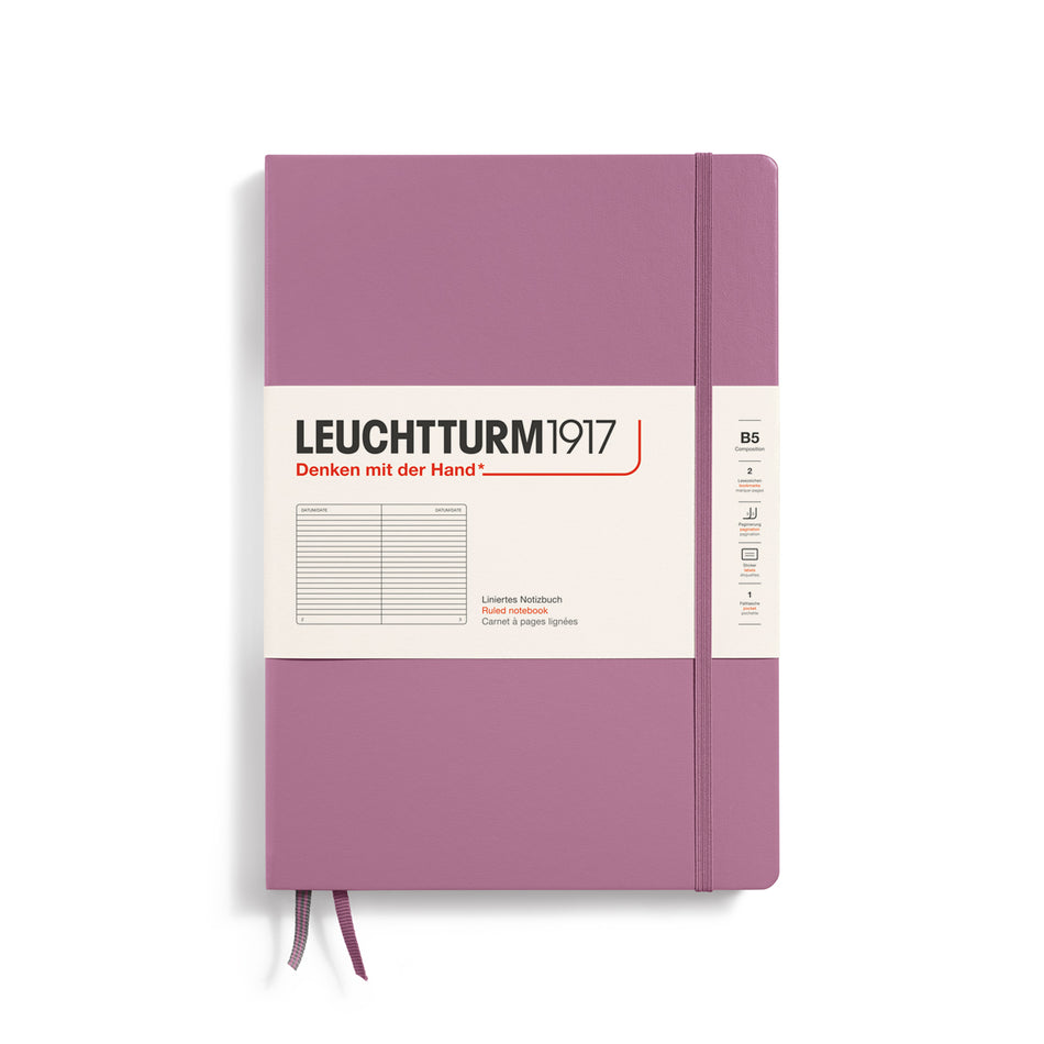 LEUCHTTURM1917 Notebook Composition (B5), Hardcover, 219 numbered pages, ruled - Dusty Rose