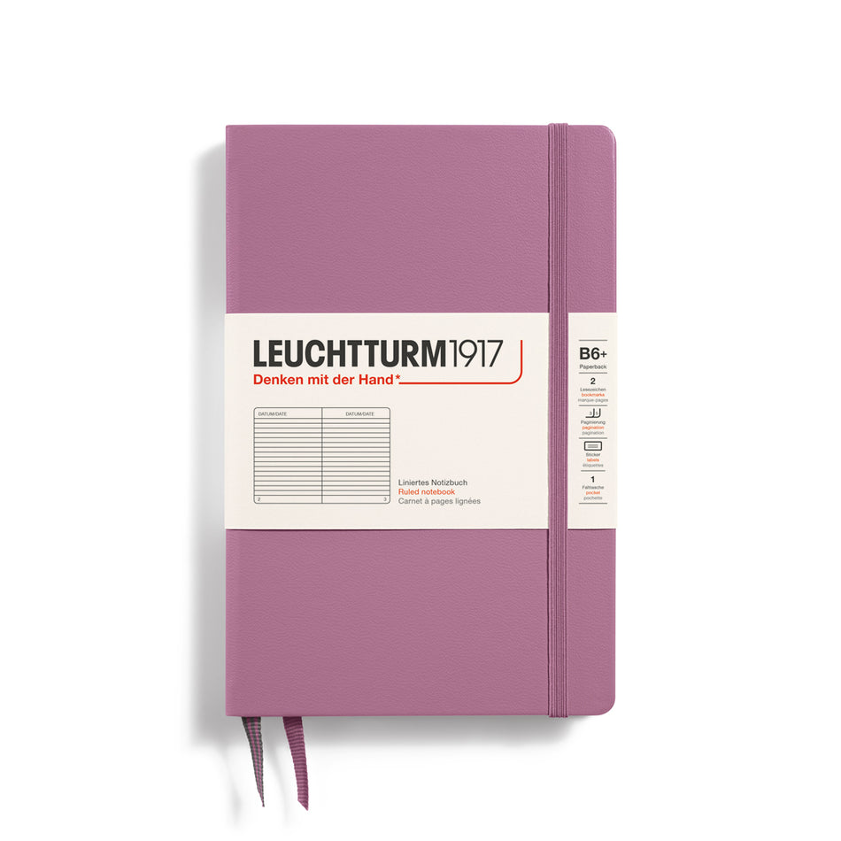 LEUCHTTURM1917 Notebook HC Paperback (B6+), Hardcover, 219 pages, Ruled - Dusty Rose