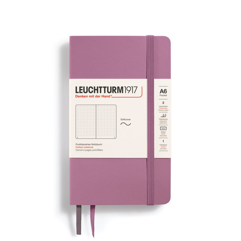 LEUCHTTURM1917  Add to Wishlist Notebook Pocket (A6), Softcover, 123 pages, dotted - Dusty Rose