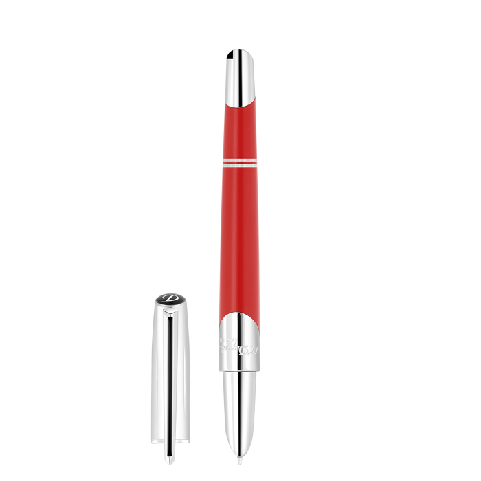 S.T. Dupont Defi Millennium Fountain Pen - Matte Red/Silver