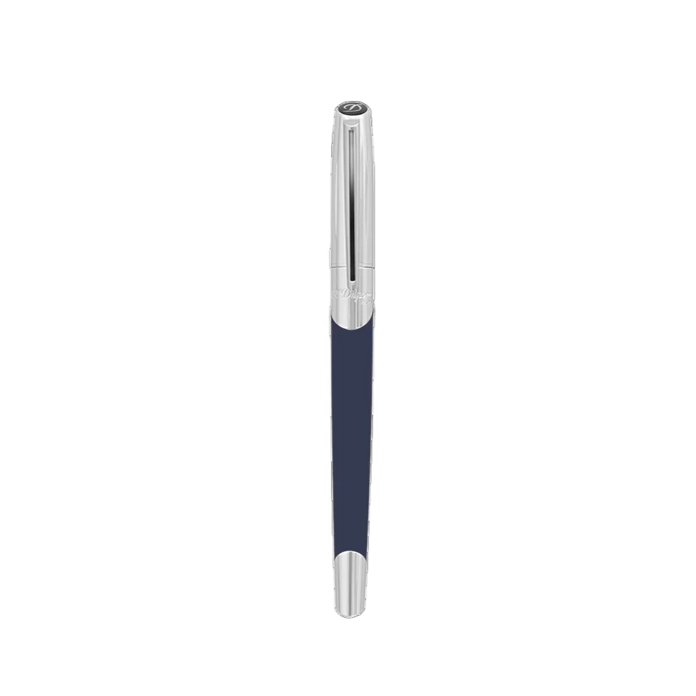 S.T. Dupont Defi Millennium Silver And Navy Blue Rollerball Pen