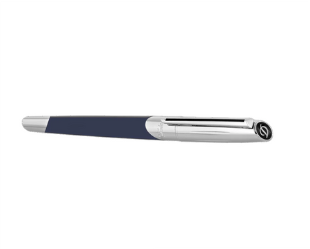 S.T. Dupont Defi Millennium Silver And Navy Blue Rollerball Pen