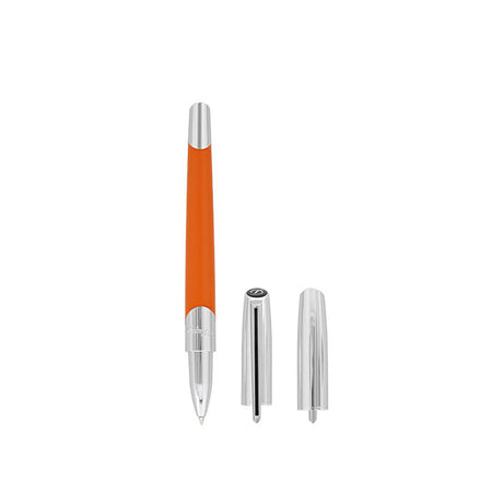 S.T. Dupont Defi Millenium Silver And Matte Orange Rollerball Pen
