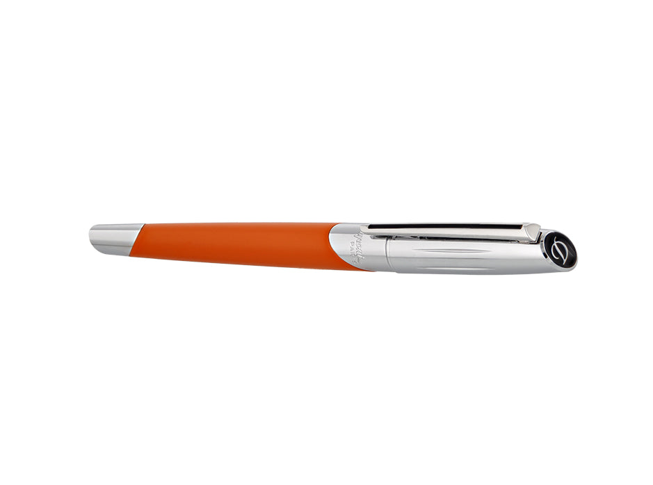 S.T. Dupont Defi Millenium Silver And Matte Orange Rollerball Pen