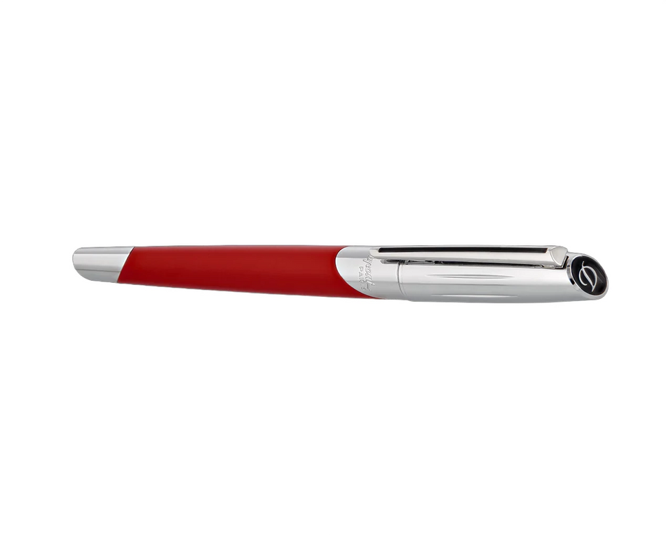 S.T. Dupont Defi Millennium Silver And Matte Red Rollerball Pen