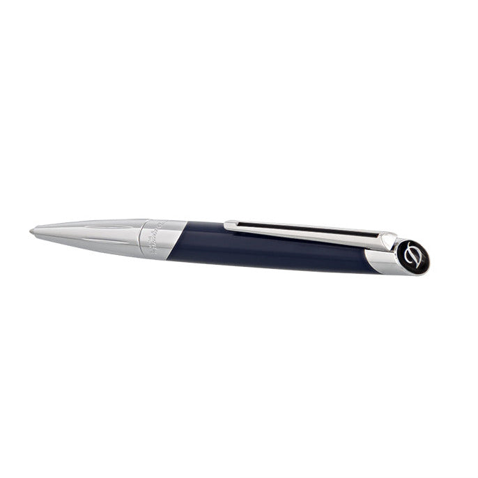 S.T. Dupont Defi Millennium Silver And Navy Blue Ballpoint Pen