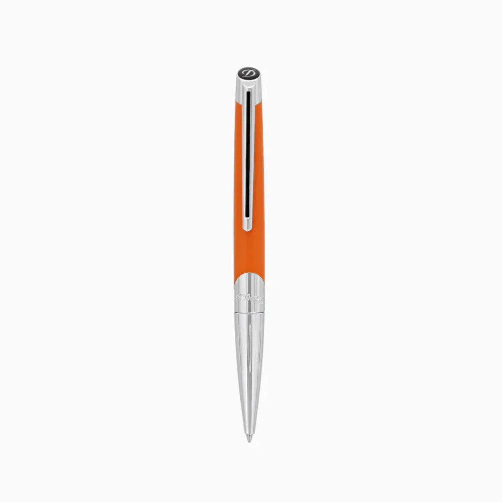 S.T. Dupont Defi Millenium Silver And Matte Orange Ballpoint Pen