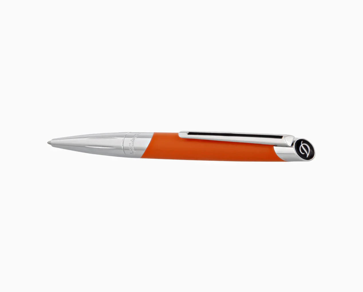 S.T. Dupont Defi Millenium Silver And Matte Orange Ballpoint Pen