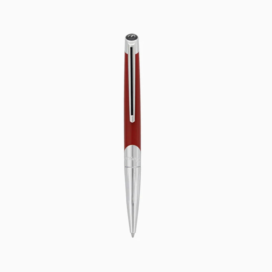 S.T. Dupont Defi Millennium Silver And Matte Red Ballpoint Pen