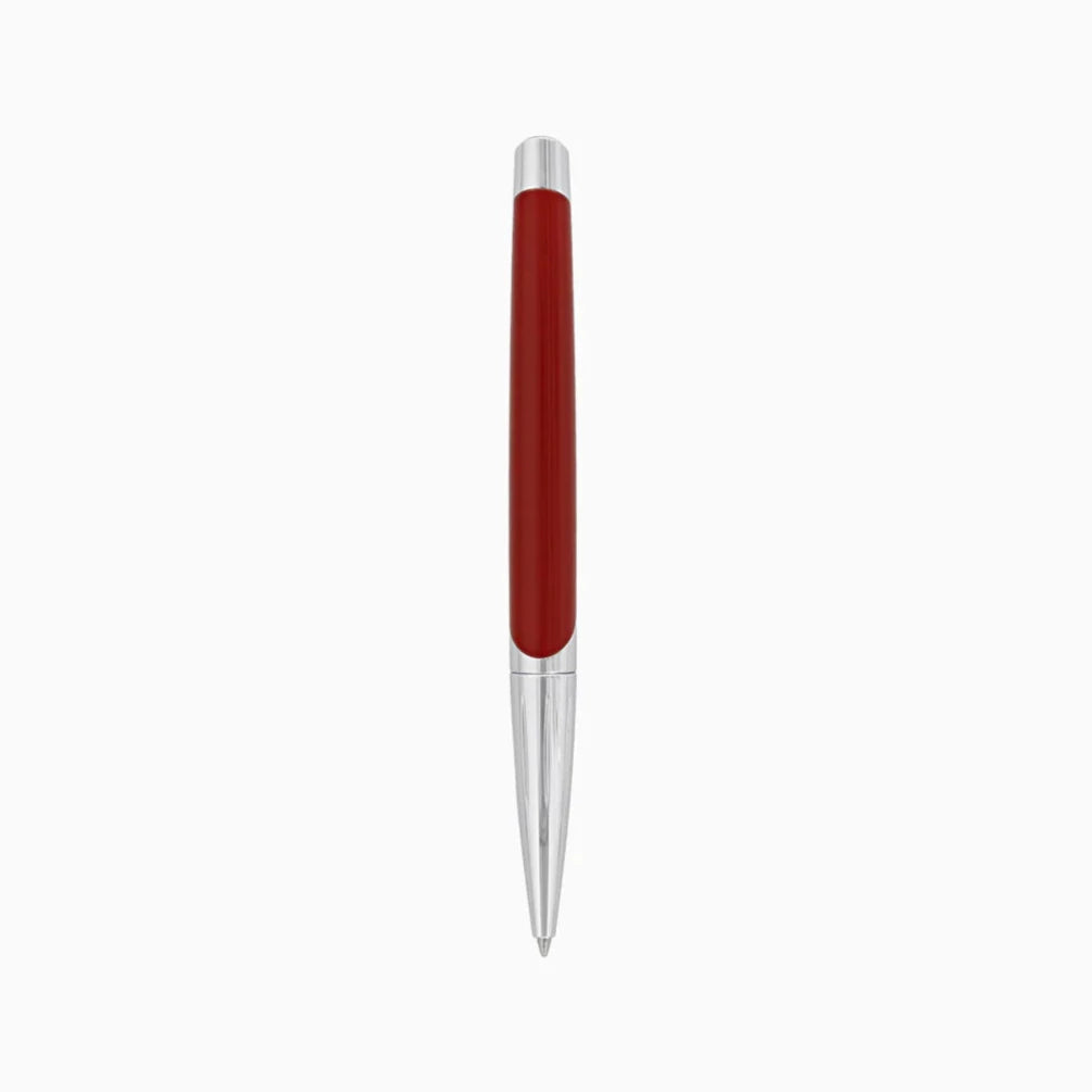 S.T. Dupont Defi Millennium Silver And Matte Red Ballpoint Pen