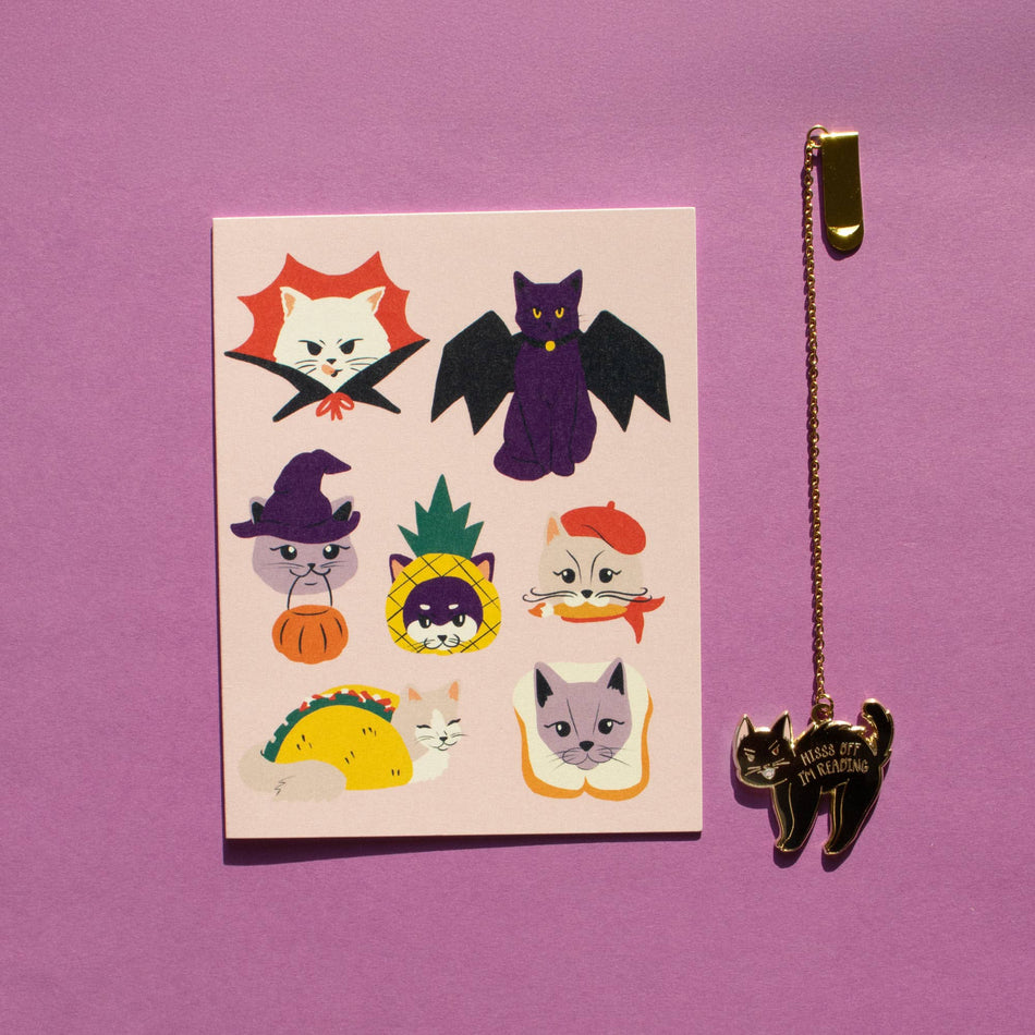 Black Cat Enamel Bookmark