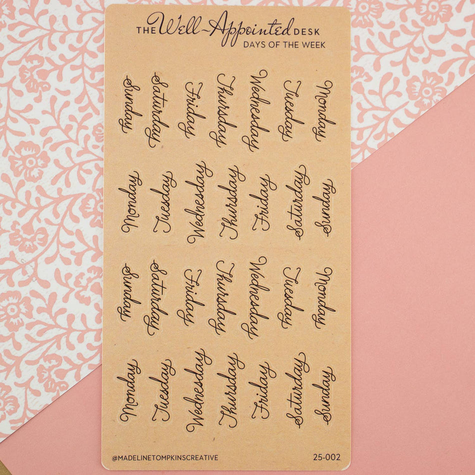 Days of the Week Sticker Sheet (25-002)