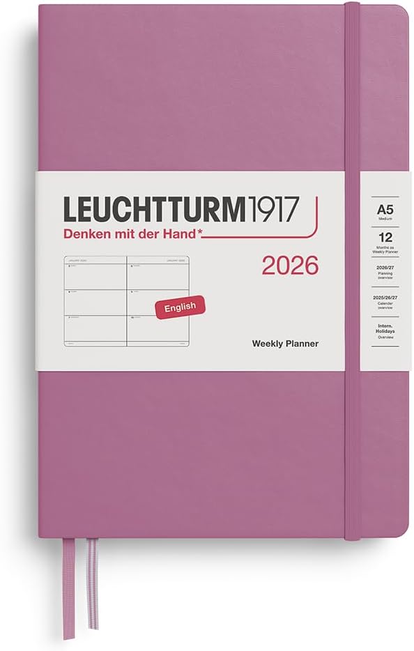 Leuchtturm1917 2026 A5 Weekly Planner - Dusty Rose