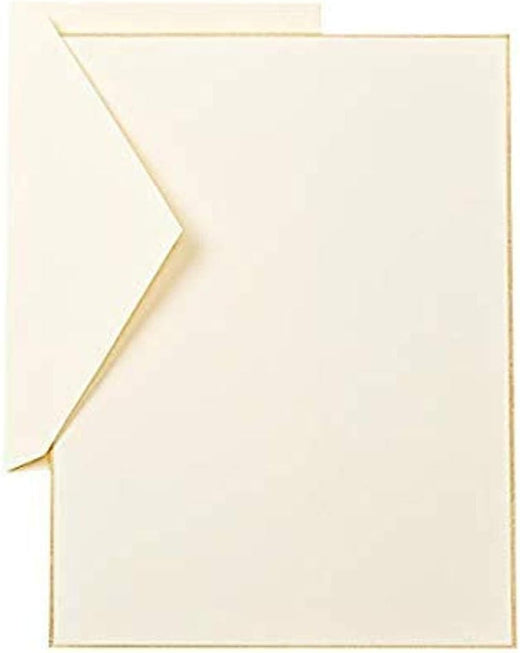 Crane Gold Bordered Ecru Half Sheet