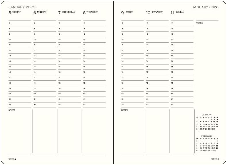 Leuchtturm1917 2026 A4+ Vertical Weekly Planner - Black