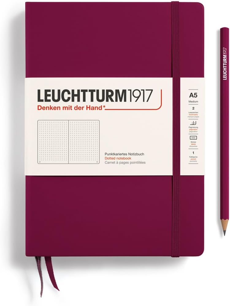 Leuchtturm1917 Port Red, Medium (A5), 251 p., dotted