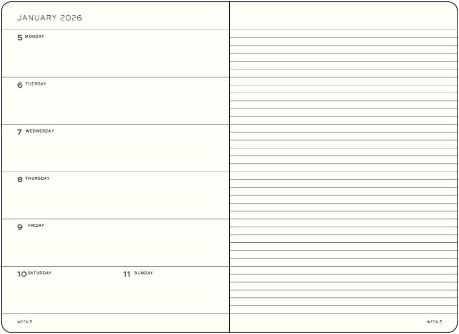 Leuchtturm1917 2026 A6 Weekly Planner & Notebook - Ink