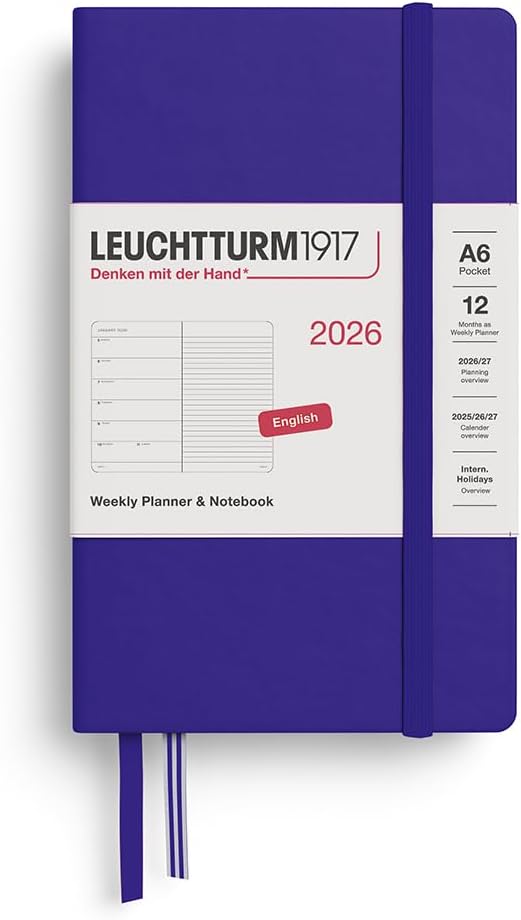 Leuchtturm1917 2026 A6 Weekly Planner & Notebook - Ink