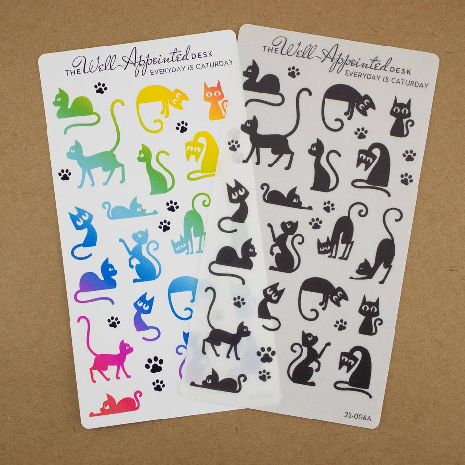 Everyday is Caturday Sticker Sheet (25-006): Black