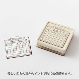 Midori Brown Paintable Stamp Self Inking - Calendar