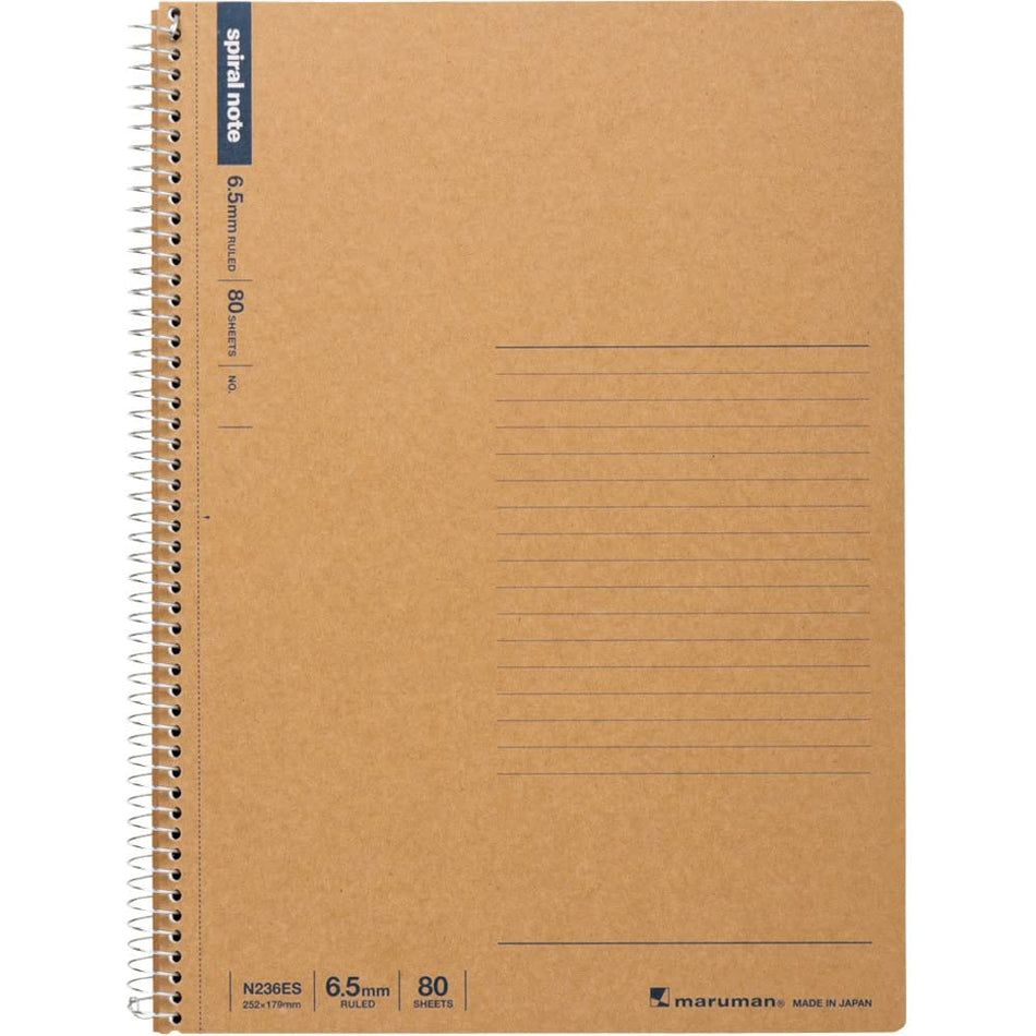 Maruman Spiral Note Basic Notebook - B5 - Ruled - 80 Sheets