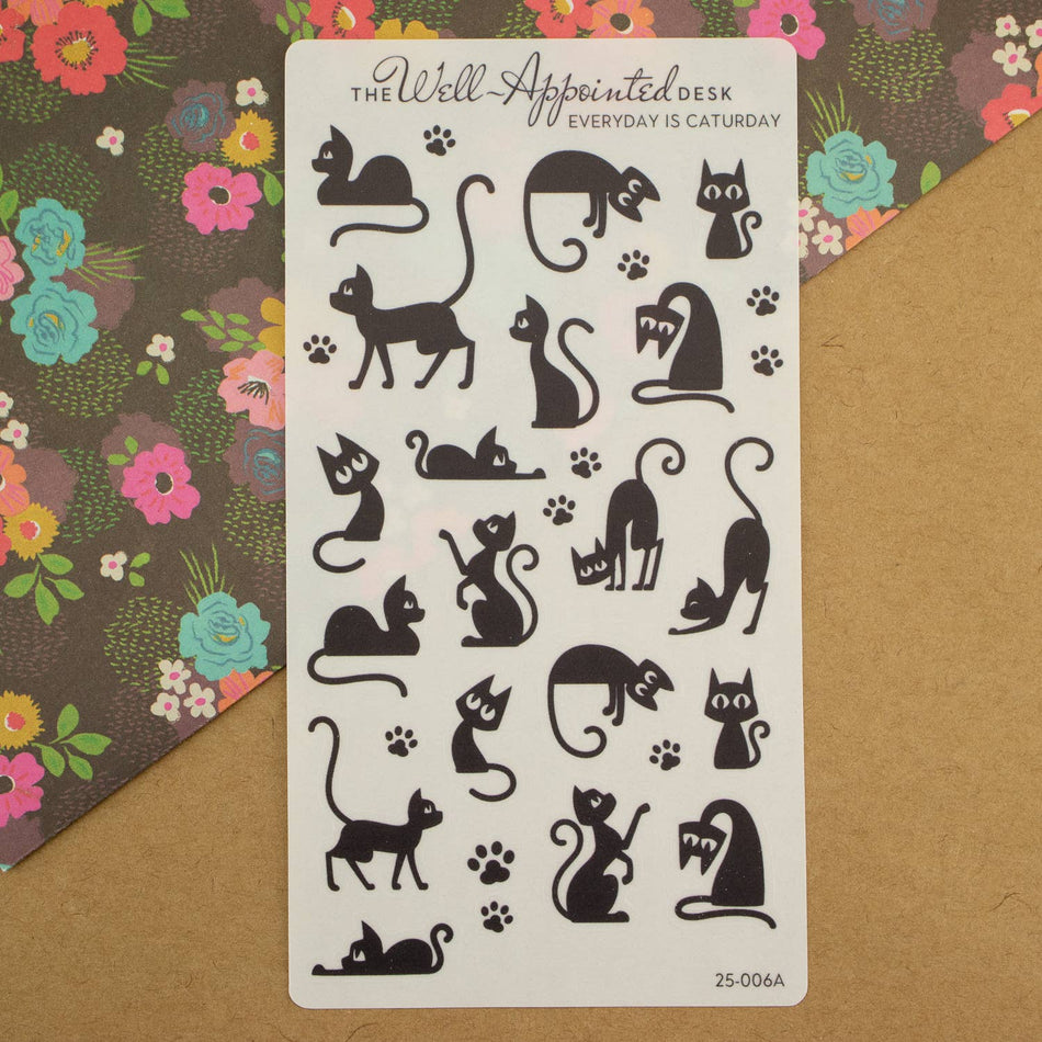 Everyday is Caturday Sticker Sheet (25-006): Black