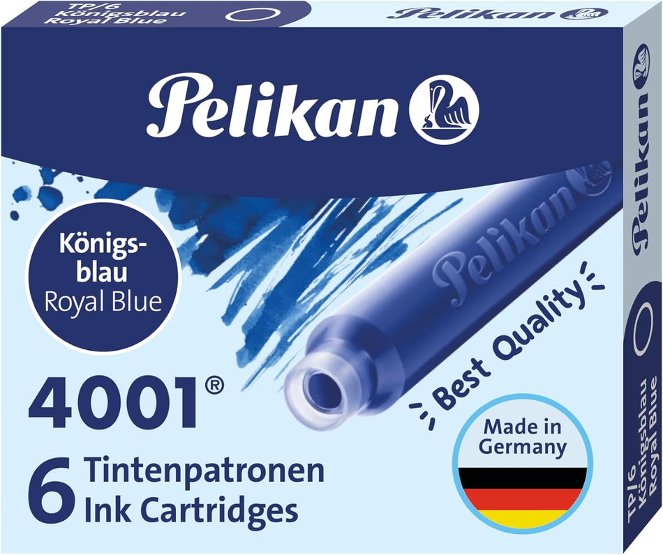 Pelikan 4001 Ink Cartridges - TP6 Royal Blue - Short