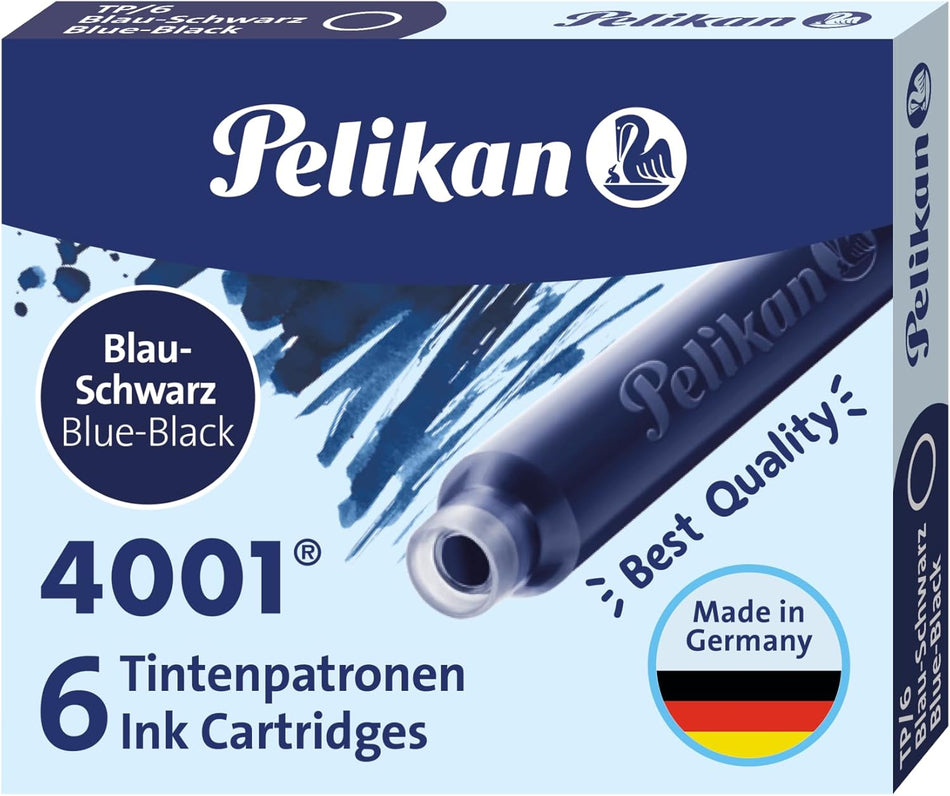 Pelikan 4001 Ink Cartridges - TP6 Blue Black - Short