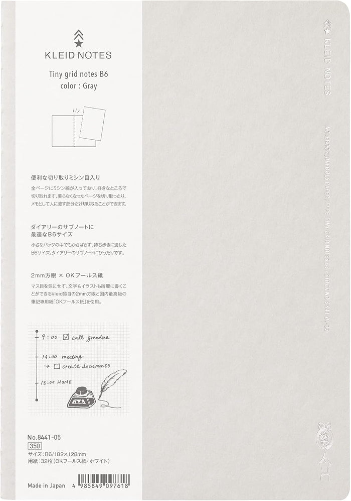 Kleid Tiny Grid 2mm Notes B6 - Gray