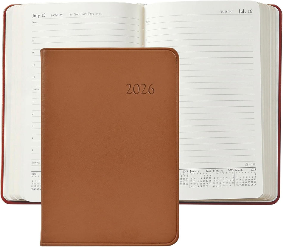 GI 2026 Appointment Journal Traditional Leather - British Tan