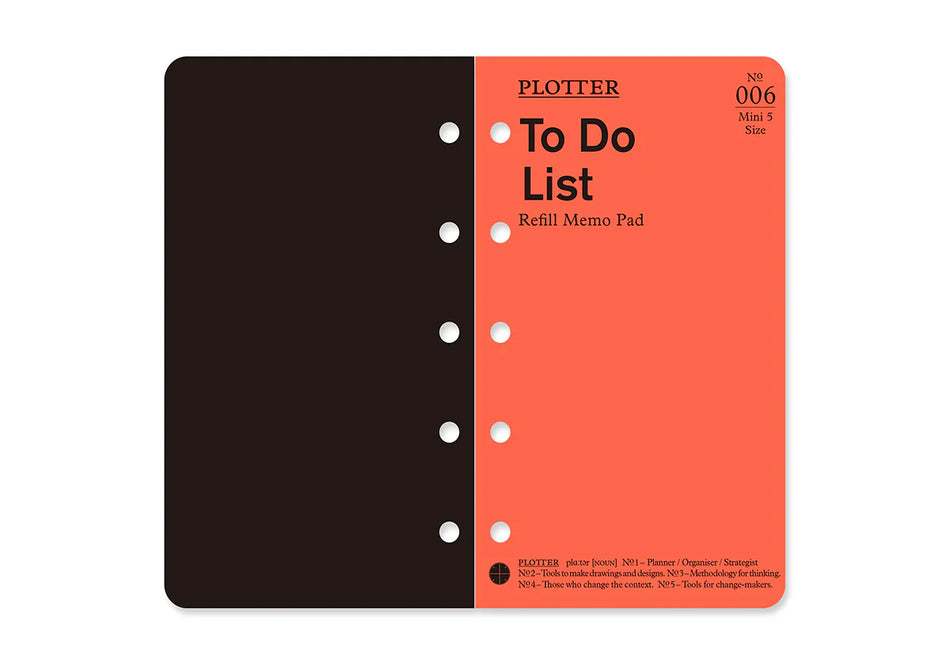 PLOTTER  "To Do" List Memo Pad (50 Sheets) - Mini 5 Size