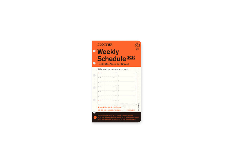 PLOTTER 2025 Weekly Schedule Refill - Mini Size