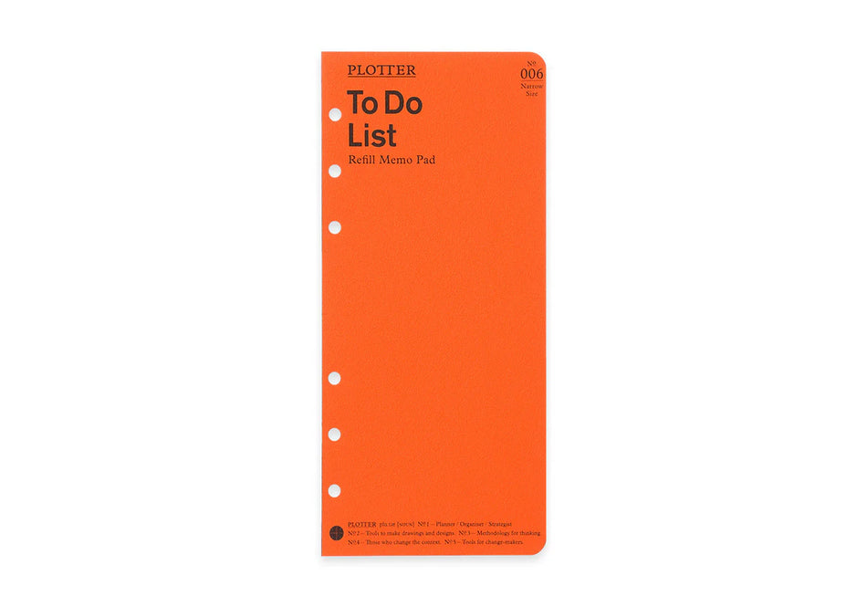 PLOTTER  "To Do" List Memo Pad (50 Sheets) - Narrow Size