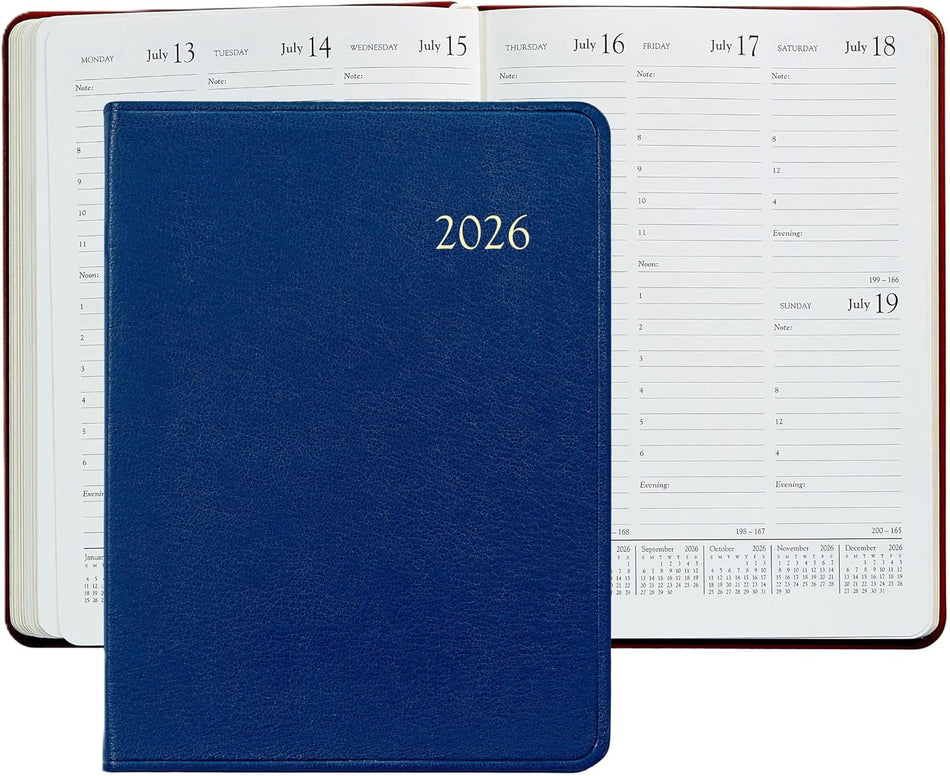 GI 2026 Desk Diary Goatskin Leather - Royal Blue
