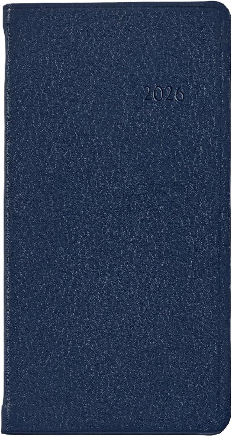GI 2026 6' Pocket Datebook Traditional Leather - Blue