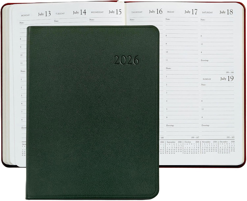 GI 2026 Desk Diary Traditional Leather - Green