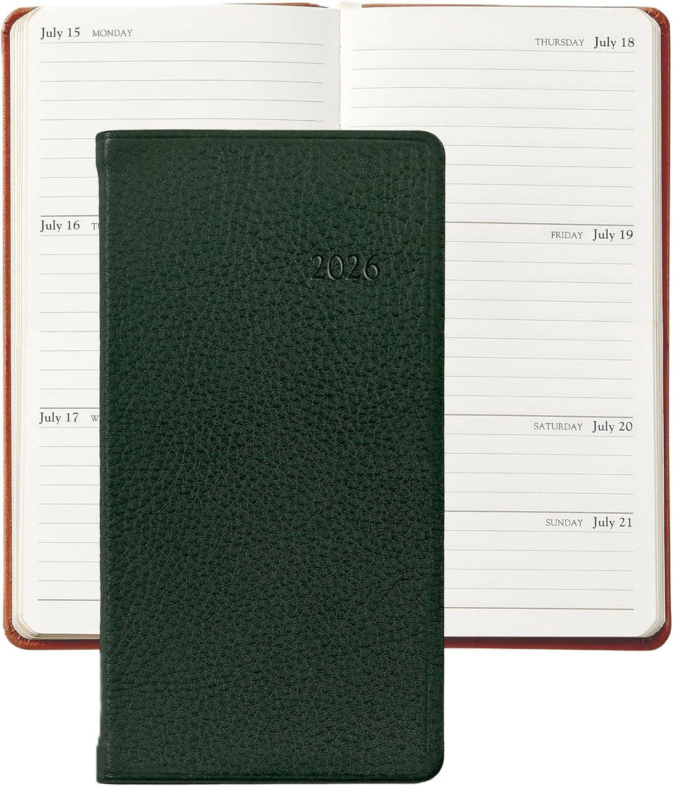 GI 2026 6' Pocket Datebook Traditional Leather - Green