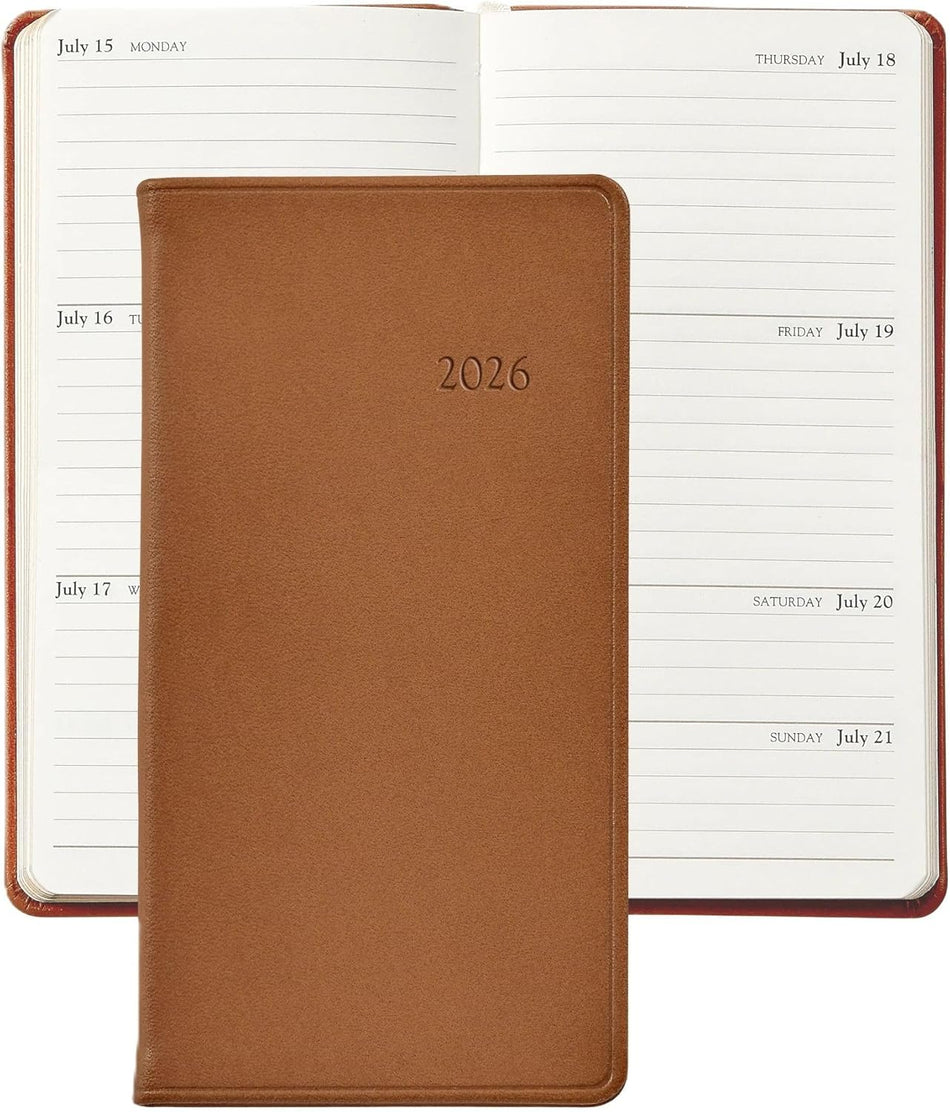 GI 2026 6' Pocket Datebook Traditional Leather - British Tan