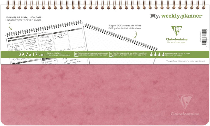 Clairefontaine My Weekly Planner - Antique Pink
