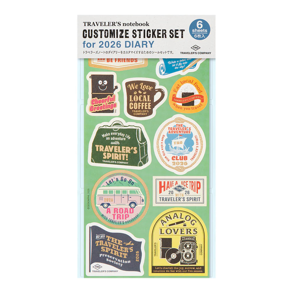 TRAVELER'S Notebook Regular Size Refill - 2026 Customized Sticker Set