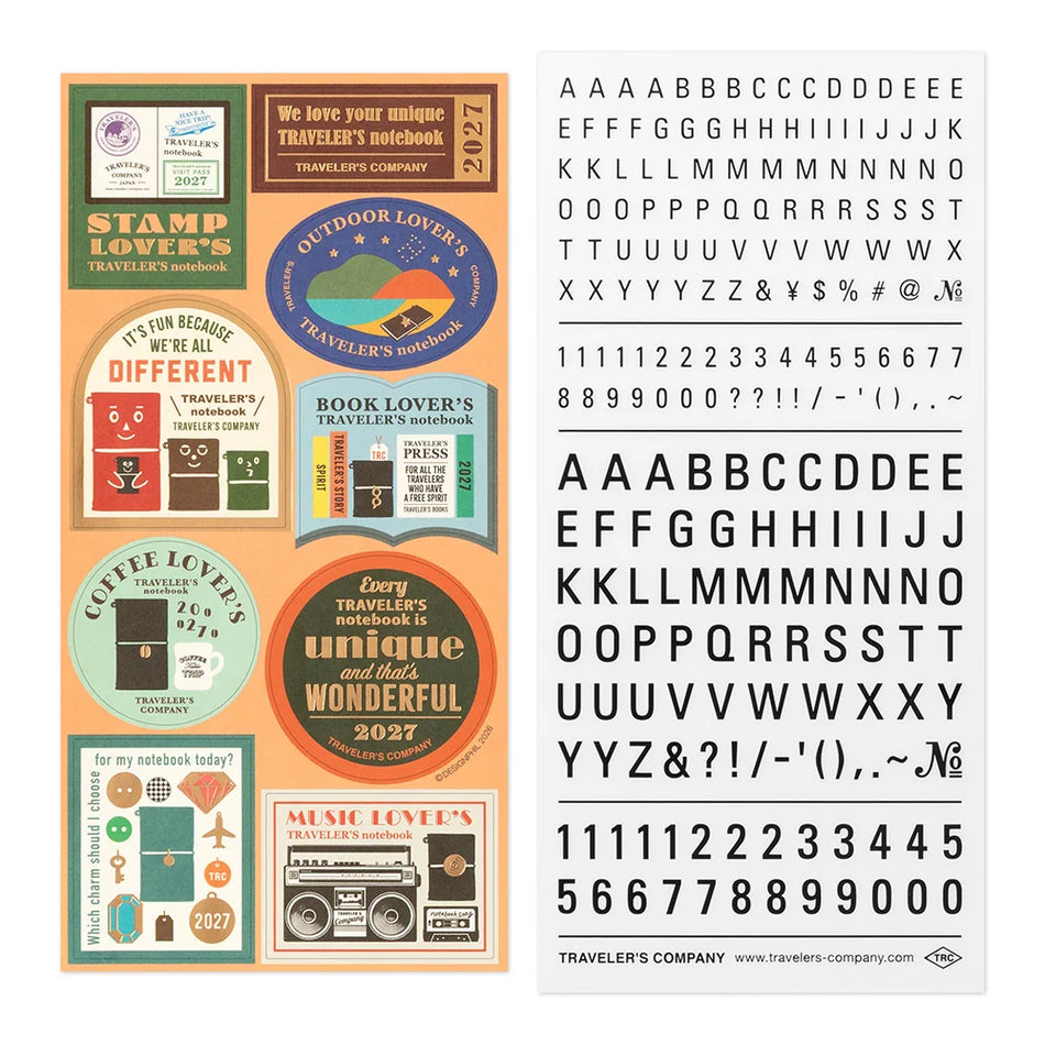 TRAVELER'S Notebook Regular Size Refill - 2027 Customized Sticker Set