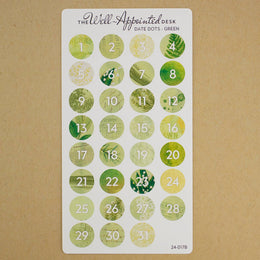 Date Dots Sticker Sheet (24-017): Kraft