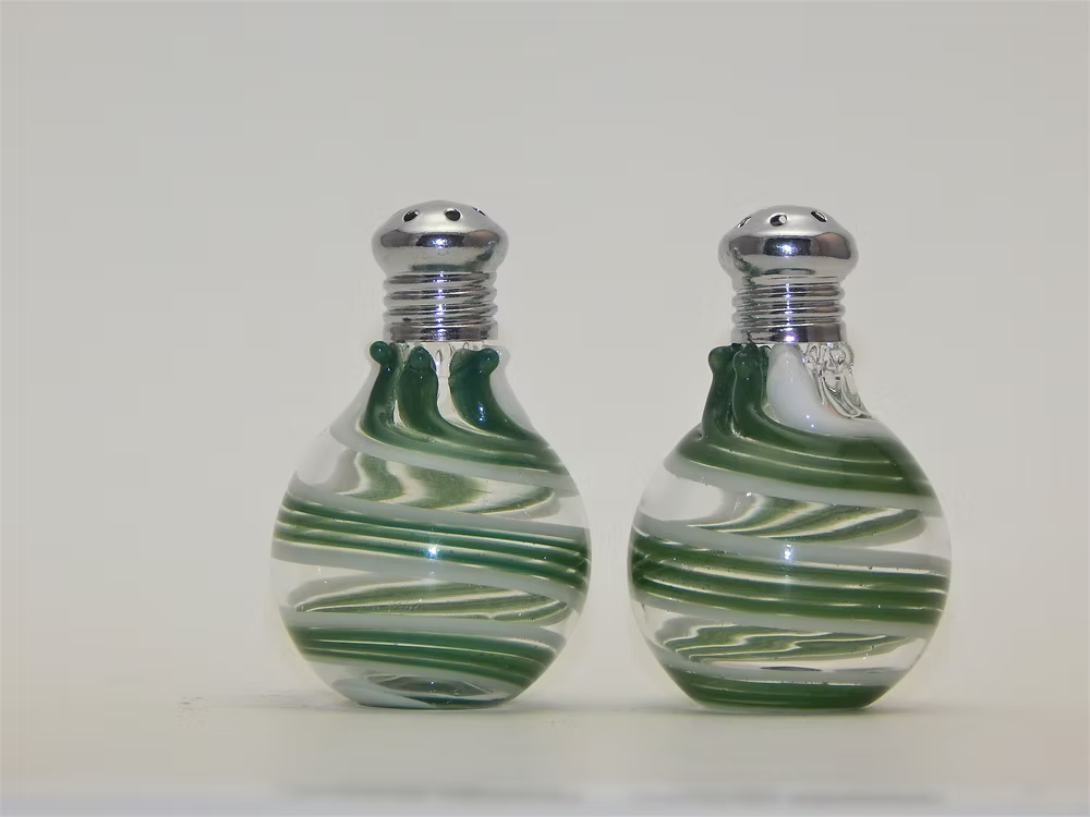 Salt & Pepper Shakers - Green/White (Mini)
