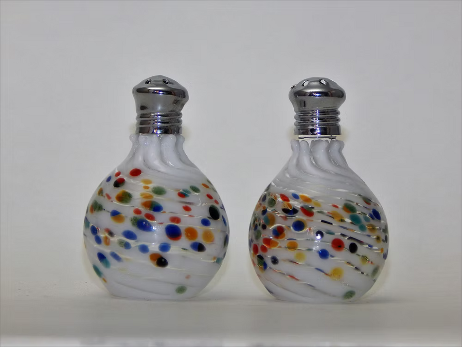 Salt & Pepper Shakers - White Multi Freckle
